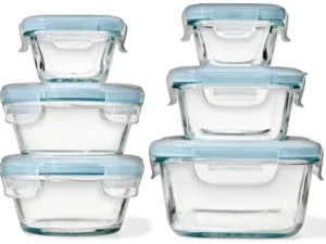 Glass Food Storage Container Set - Arctic Blue