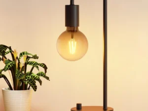 ONEWISH Industrial Table Lamp for Bedroom, Fully Dimmable Modern Bedside Lamps