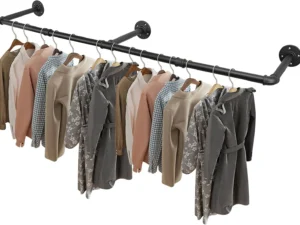 Livabber Industrial Pipe Clothes Rack, Heavy Duty Detachable Iron Garment Rack Wall Mounted