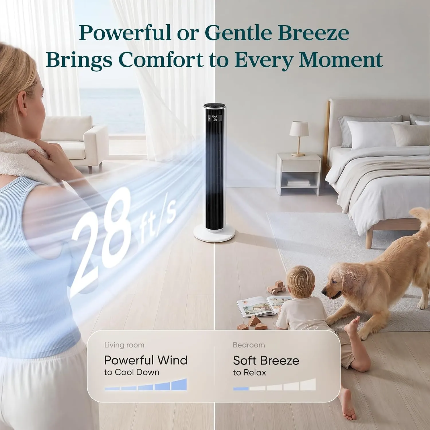 Levoit Tower Fan for Bedroom, Fans that Blow Cold Air - Image 2