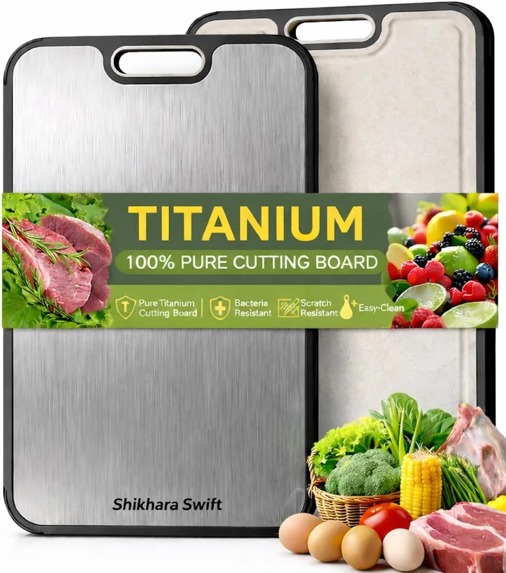 Titanium Cutting Board for Kitchen, Double Sided Chopping Board