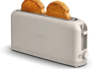 bella Fits-Anywhere™ 2-Slice Slim Toaster, Long Slot & Extra Wide, Oatmilk
