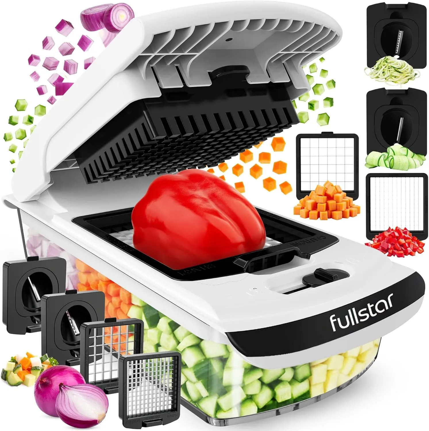 Multi-Blade Veggie Chopper, 5-Cup Container Onion & Food Cutter