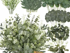 Mixed Artificial Eucalyptus Leaves Stems Bulk