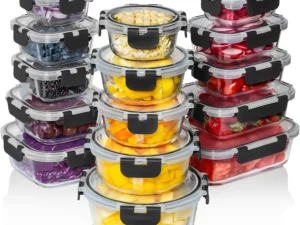 Glass Food Storage Containers with Lids - Reusable Glass Meal Prep Containers