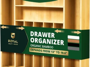 ROYAL CRAFT WOOD Luxury Bamboo Kitchen Drawer Organizer